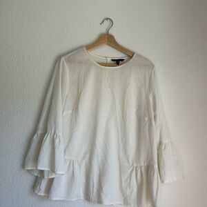 Banana Republic White Blouse with Flared Sleeves